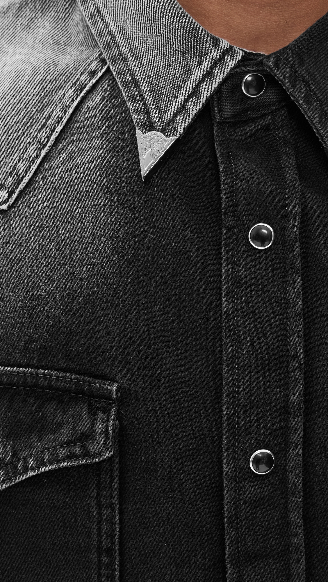 Ombre Western Denim Shirt - 5