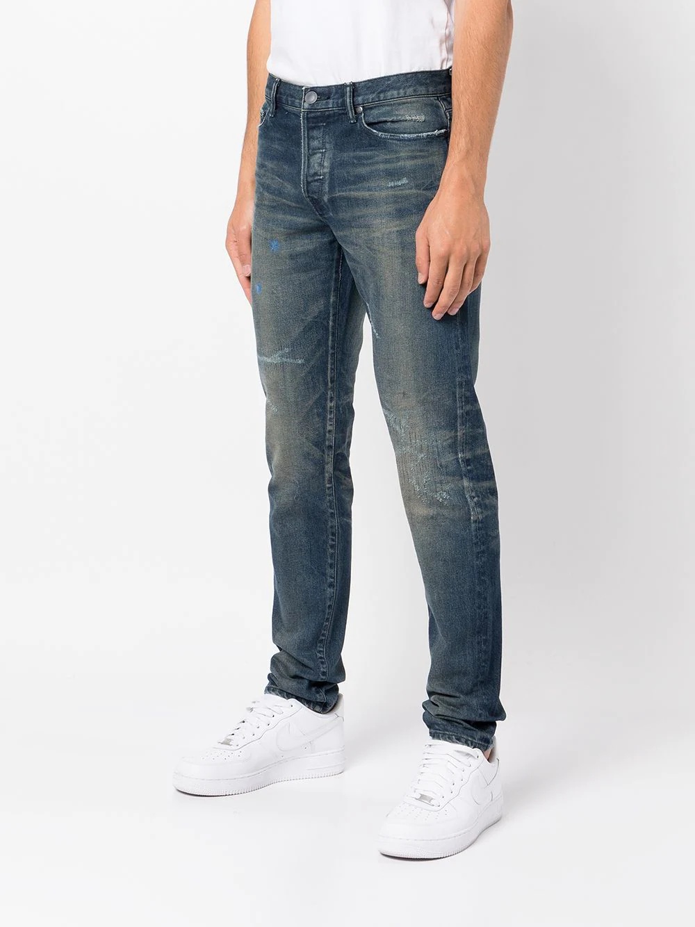 distressed skinny-cut jeans - 3