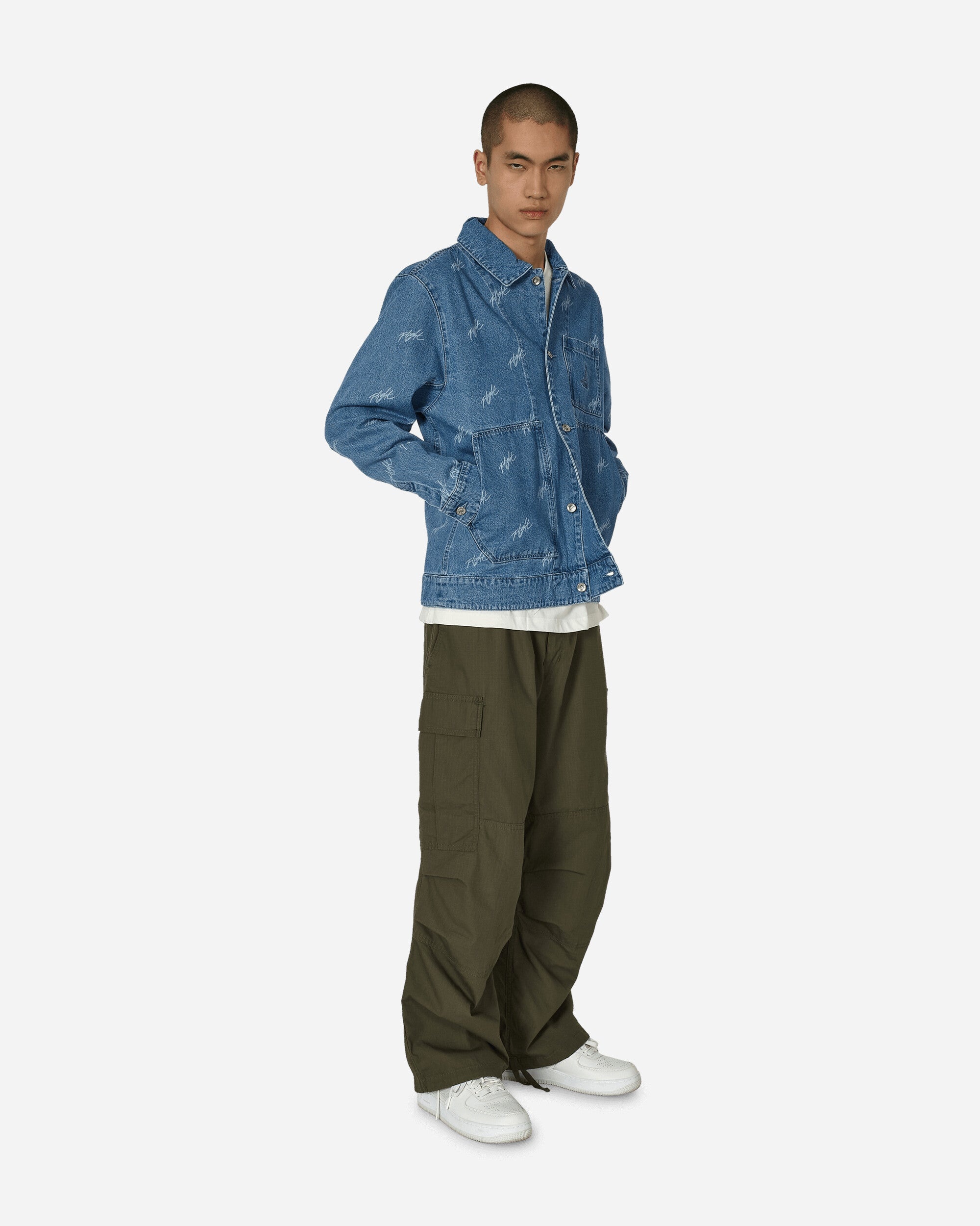 Jordan Flight Heritage Denim Jacket Blue Grey | slamjam