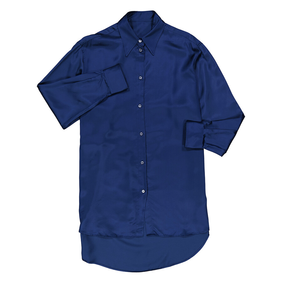 Mm6 Maison Margiela Oversized Satin Cut-Out Shirt - 4