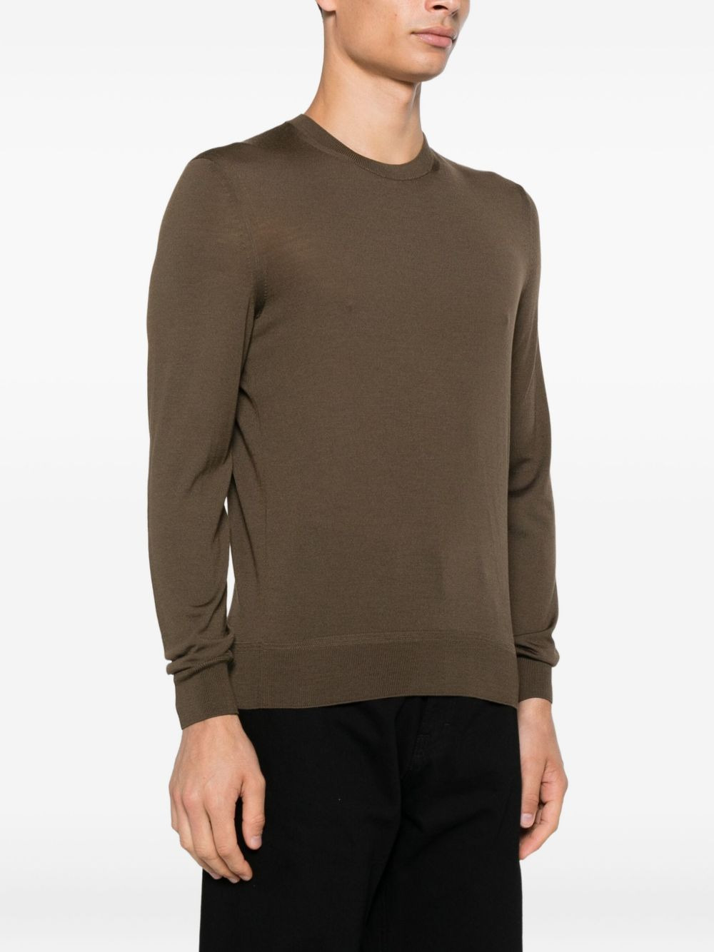 wool crew-neck top - 3
