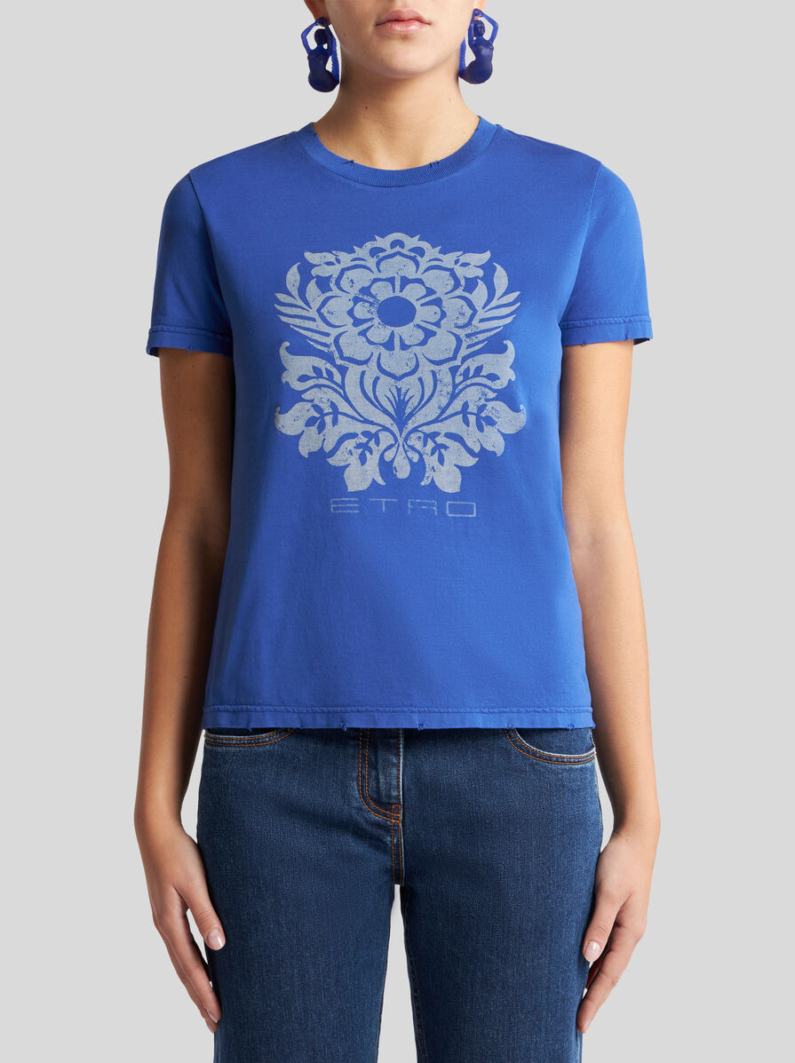 JERSEY T-SHIRT WITH FLOWER PRINT - 2