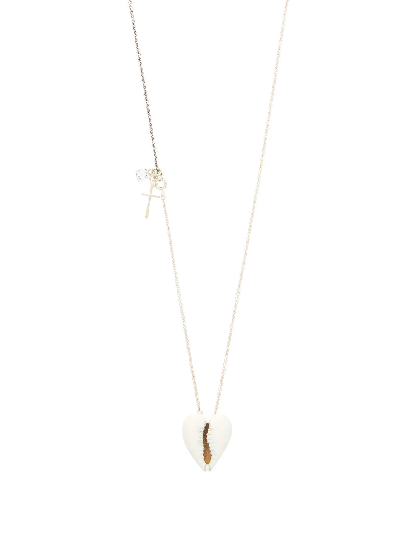 Shell-pendant double-chain necklace - 1