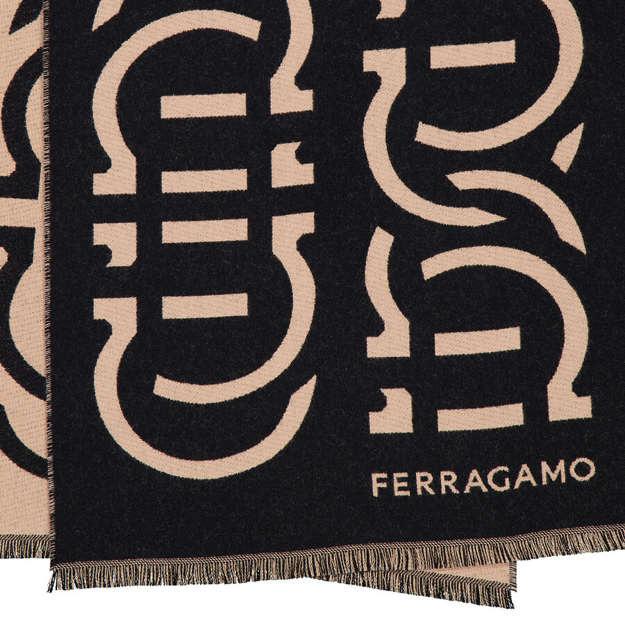 Ferragamo Logo Print Wool Scarf - 5