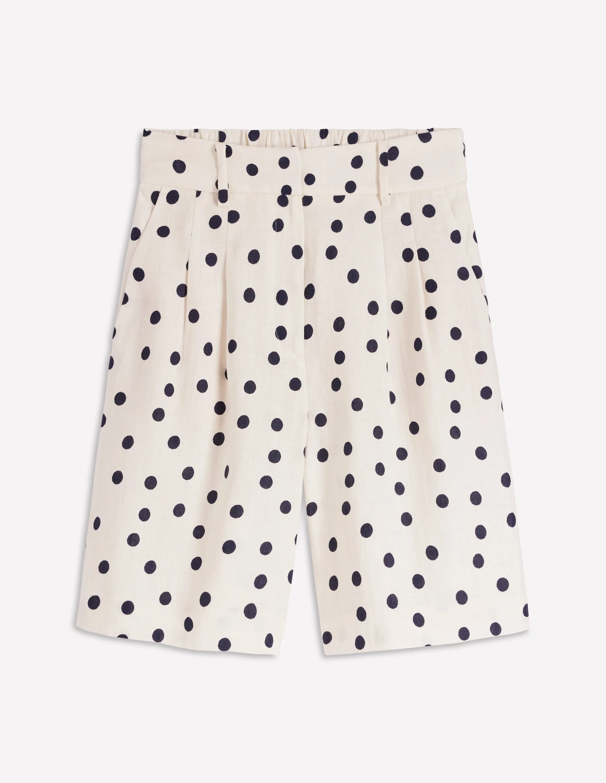Kensington Linen Shorts-Ivory, Painted Dot - 1