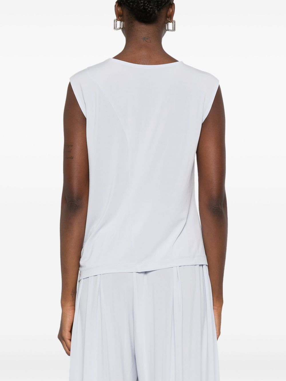 draped sleeveless top - 4