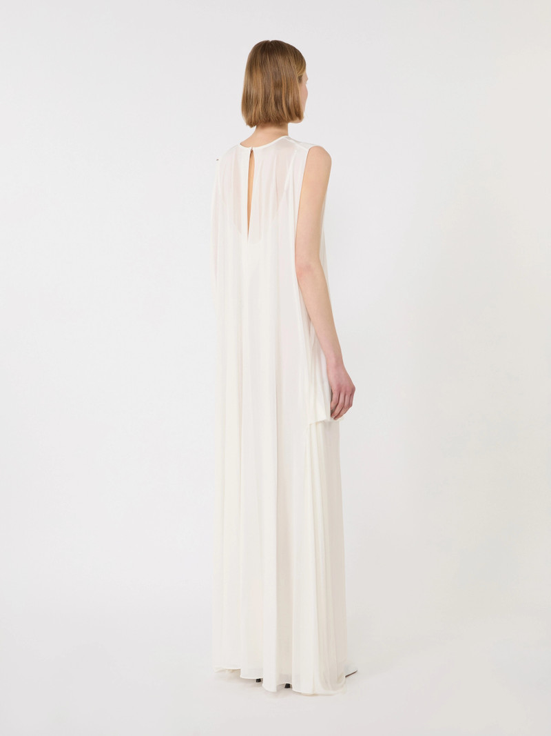 COLLE Long, viscose jersey dress - WHITE 4