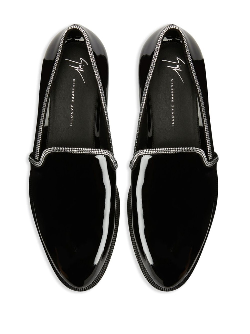 Ariees crystal-embellished 가죽 loafers 4