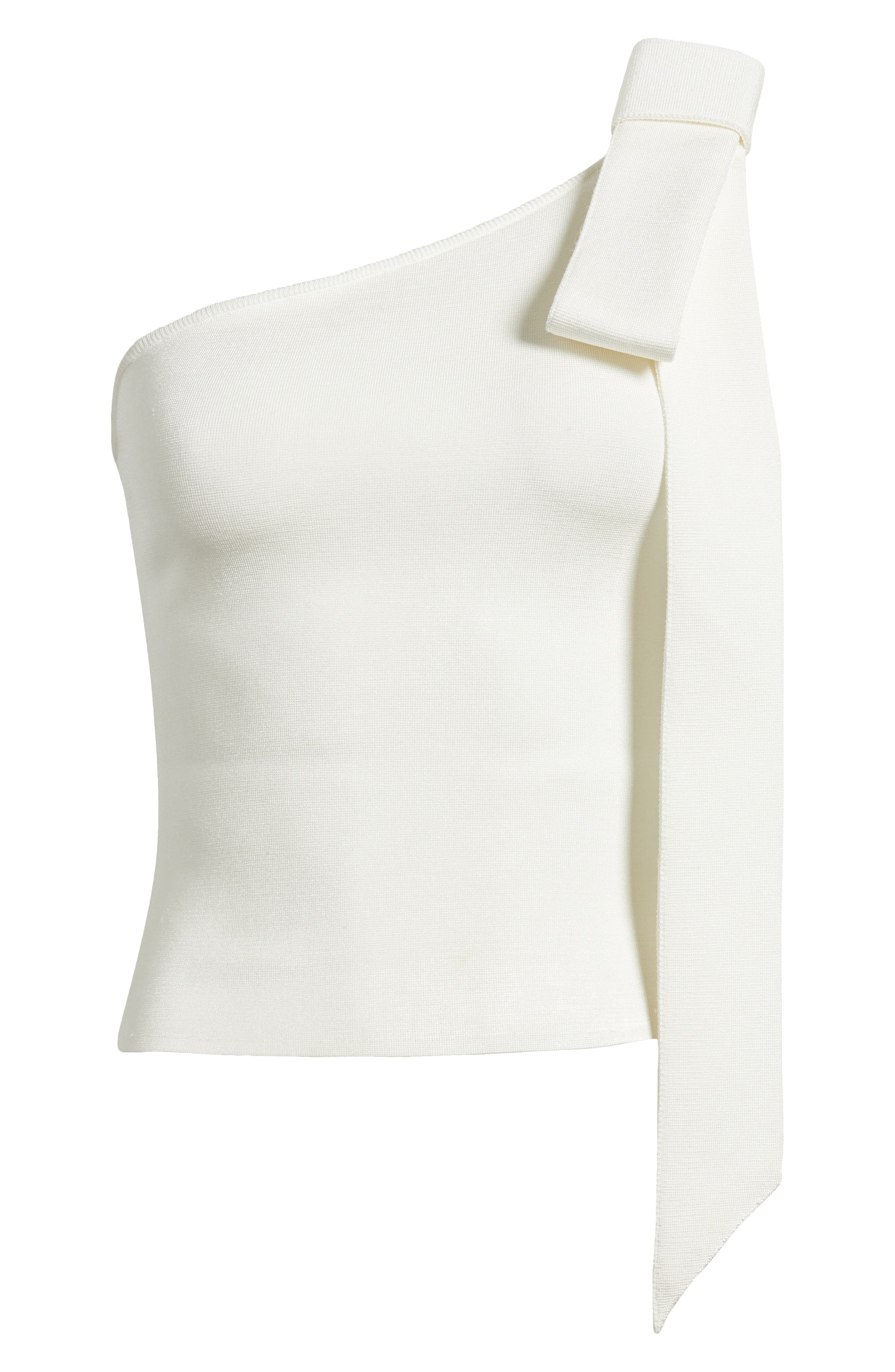 Cult Gaia Nomi Bow Detail One-Shoulder Sweater in Off White at Nordstrom - 5
