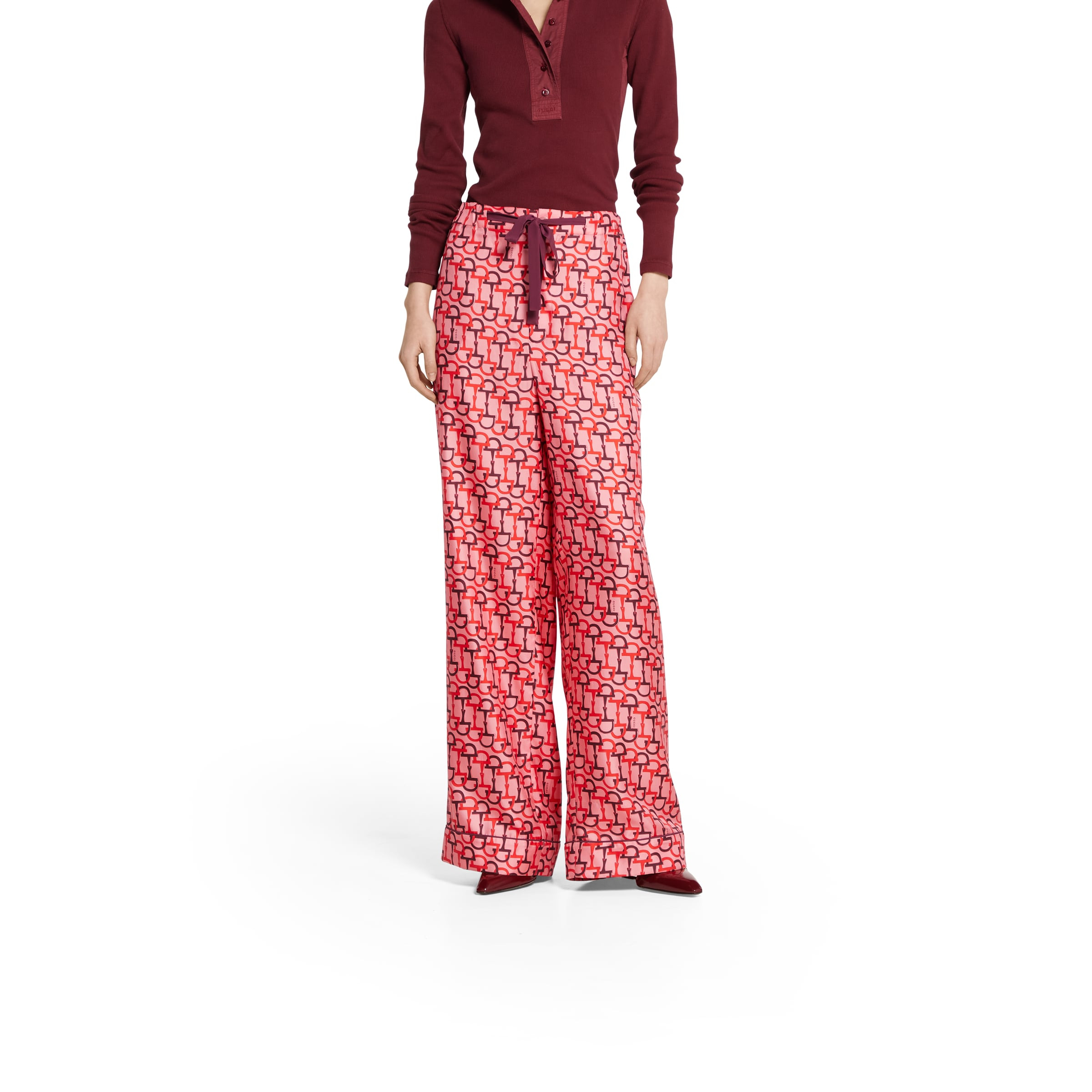 Printed silk pants - 3
