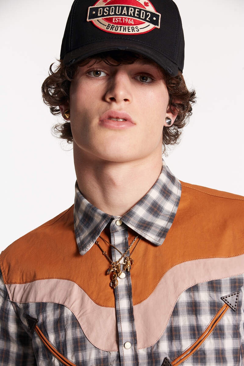 CHECKED COTTON WESTERN SHIRT - 4