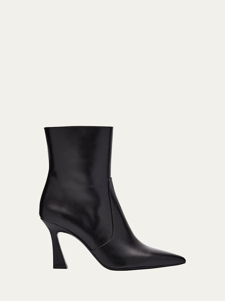 85mm Vinnie Leather Zip Booties - 1