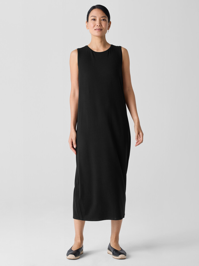 EILEEN FISHER Stretch Jersey Knit Round Neck Dress outlook
