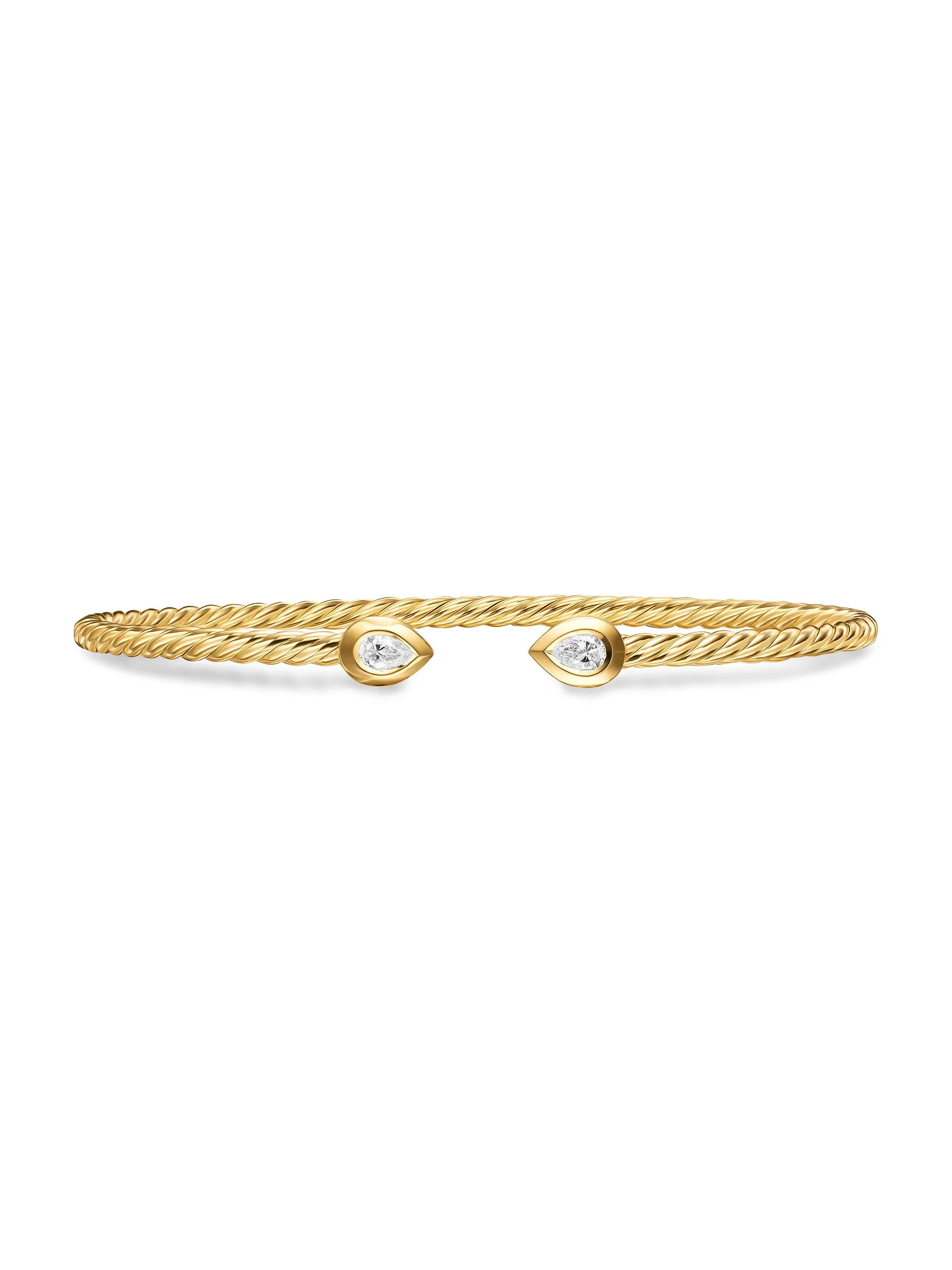 Women's Modern Renaissance Pear Cablespira Bracelet in 18K Yellow Gold - Diamond - 1