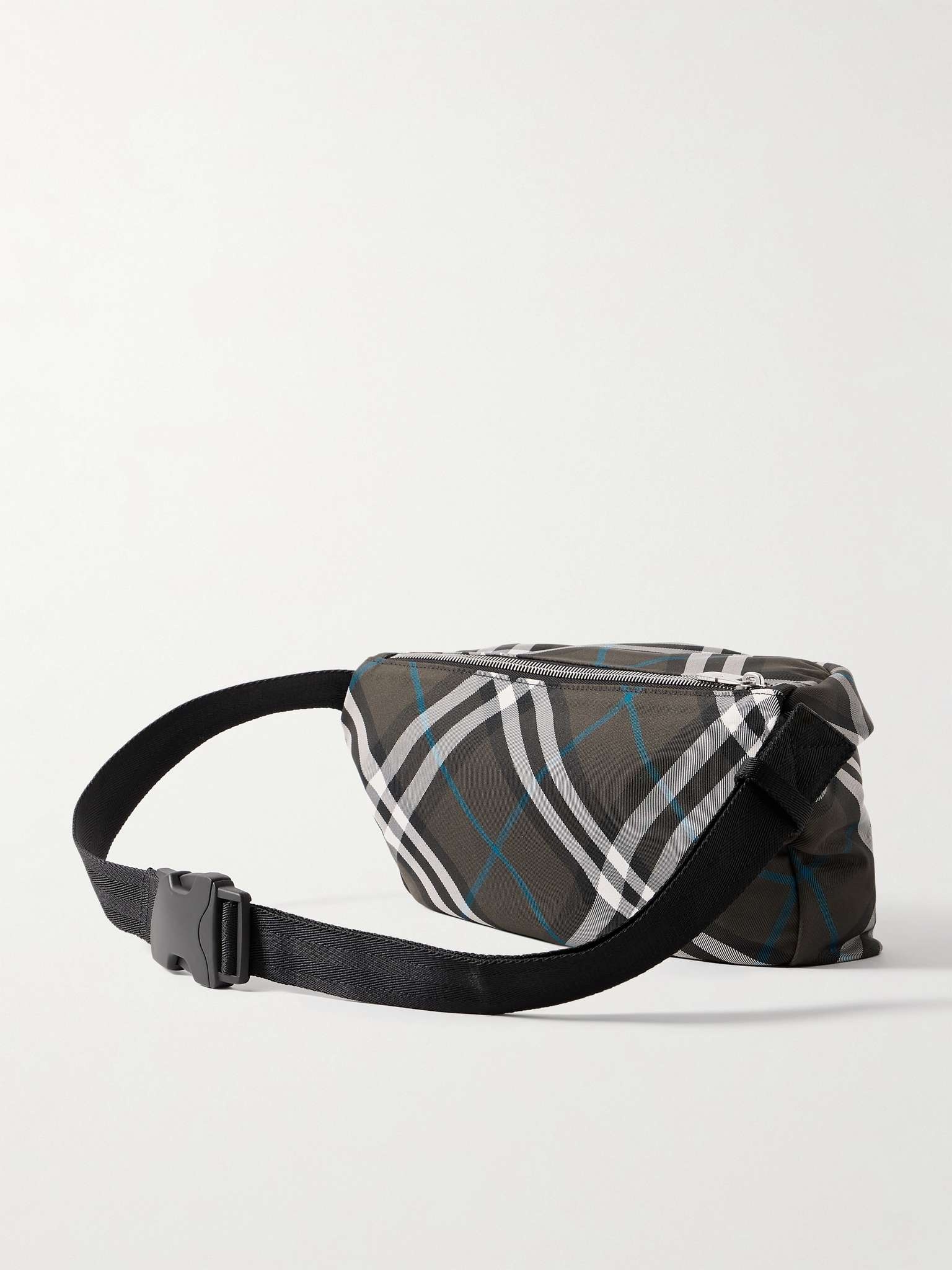 Logo-Embroidered Checked Canvas Belt Bag - 3