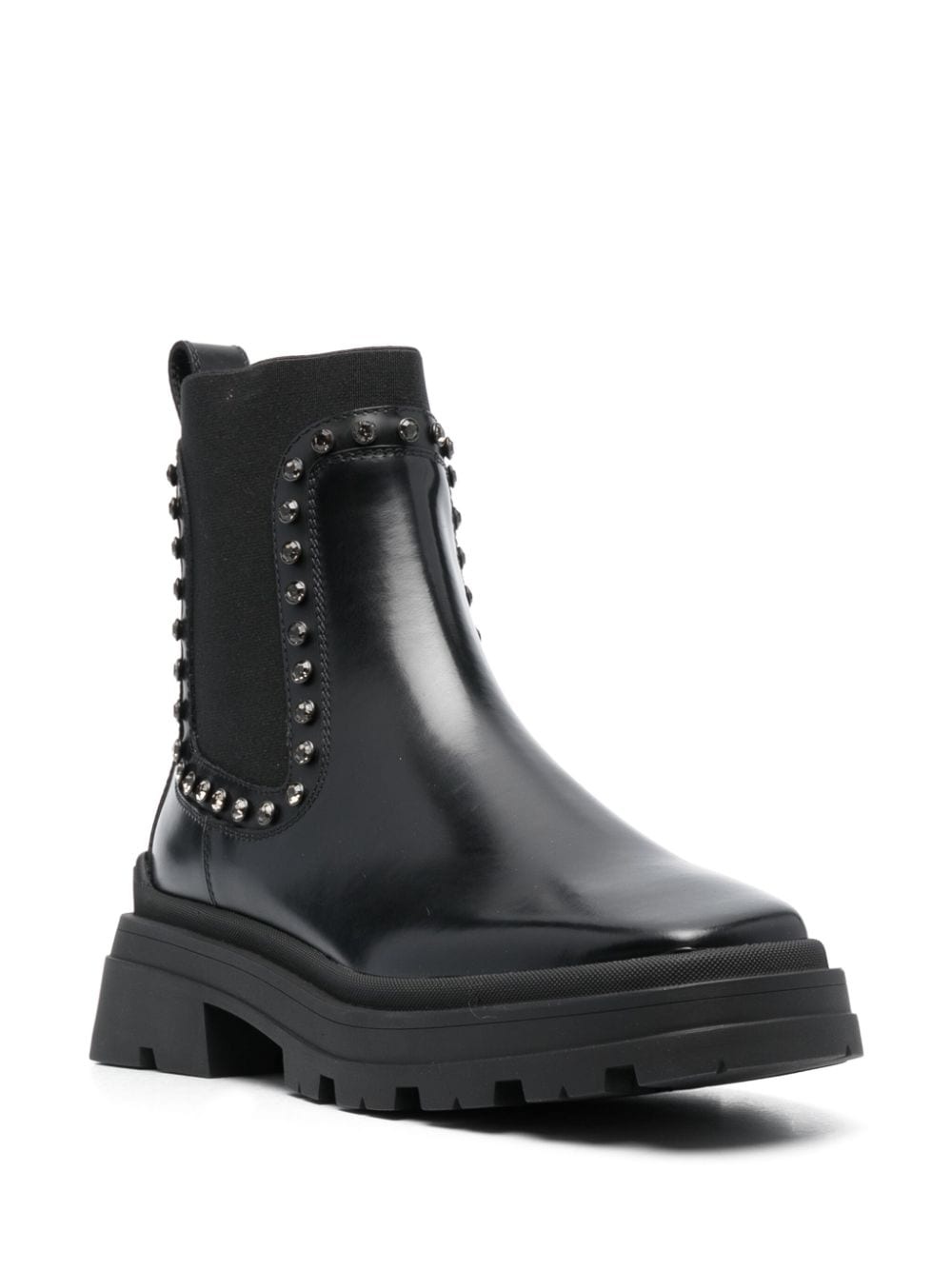 Veronique crystal-embellished leather boots - 2