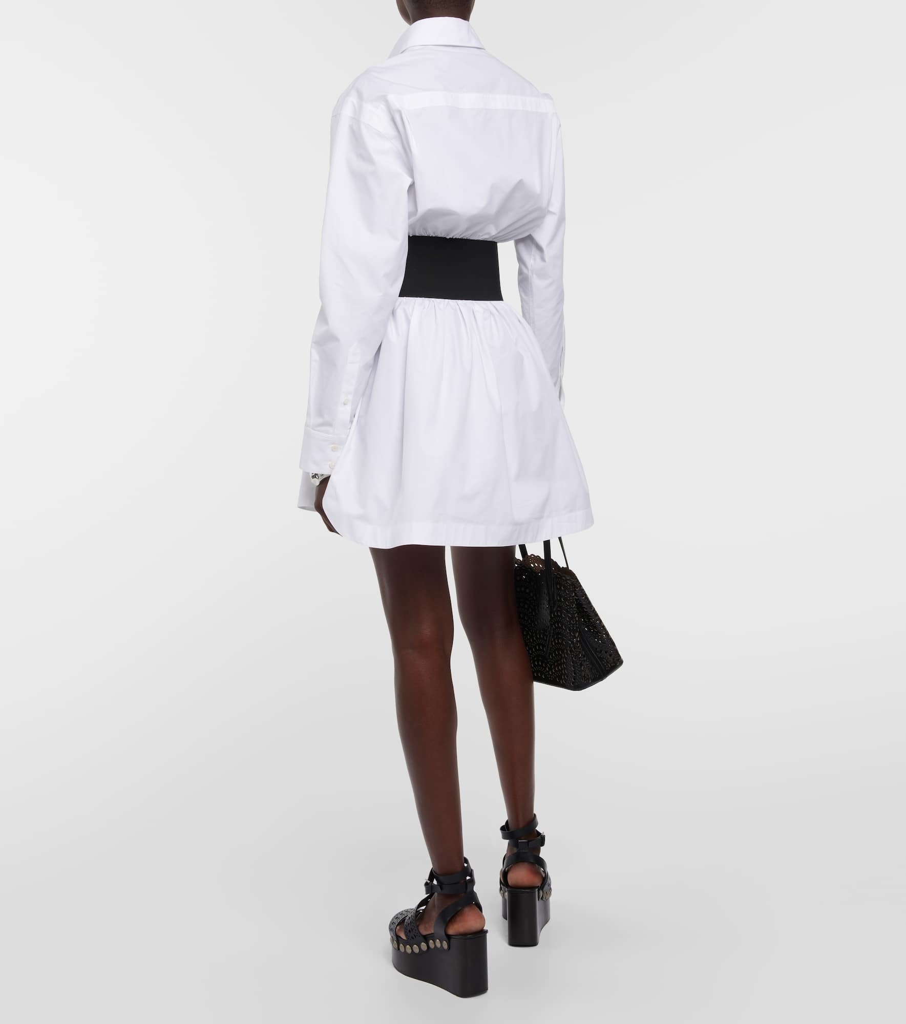 Belted cotton poplin shirt - 3