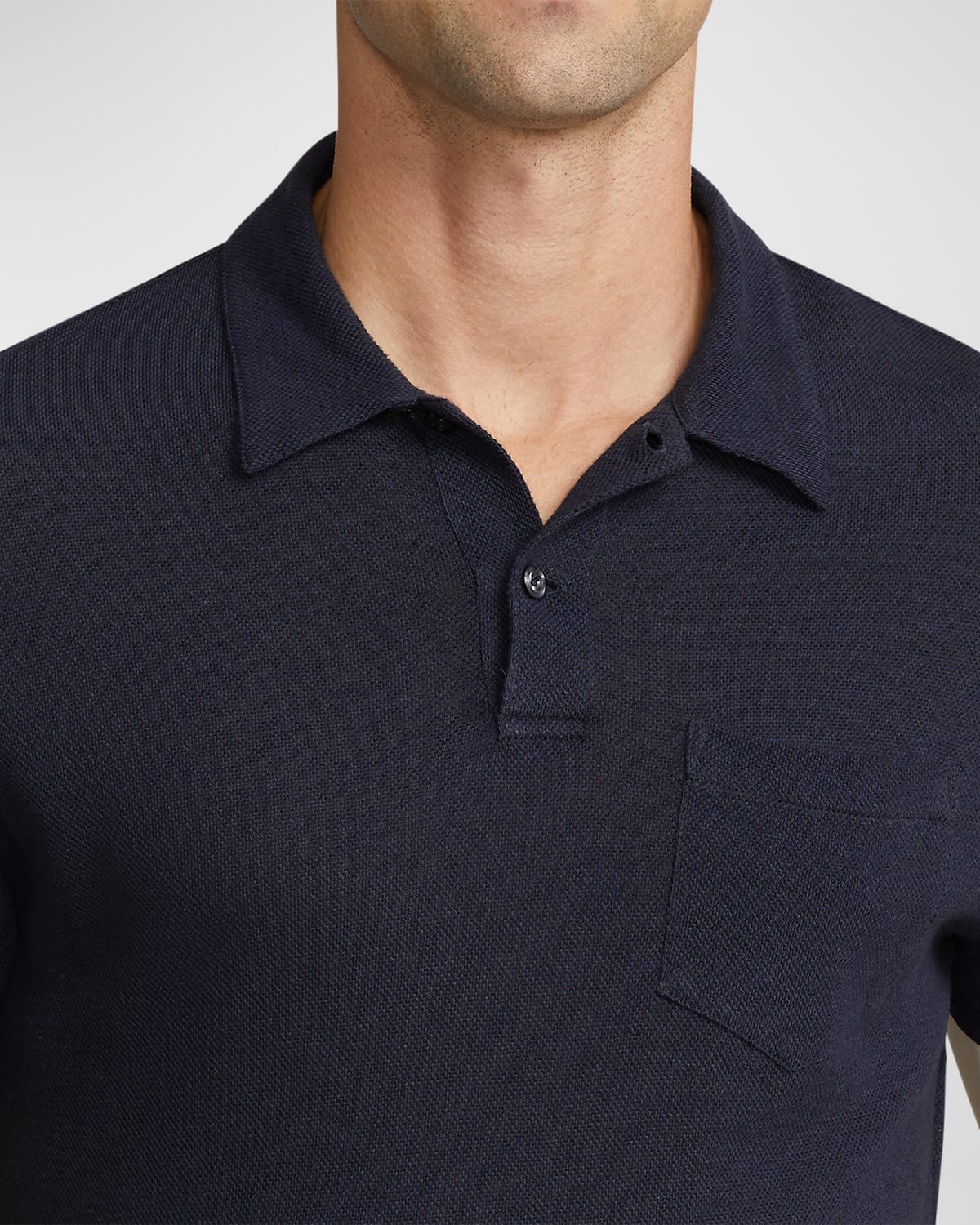 Men's Linen-Cotton Piqué Polo Shirt - 5