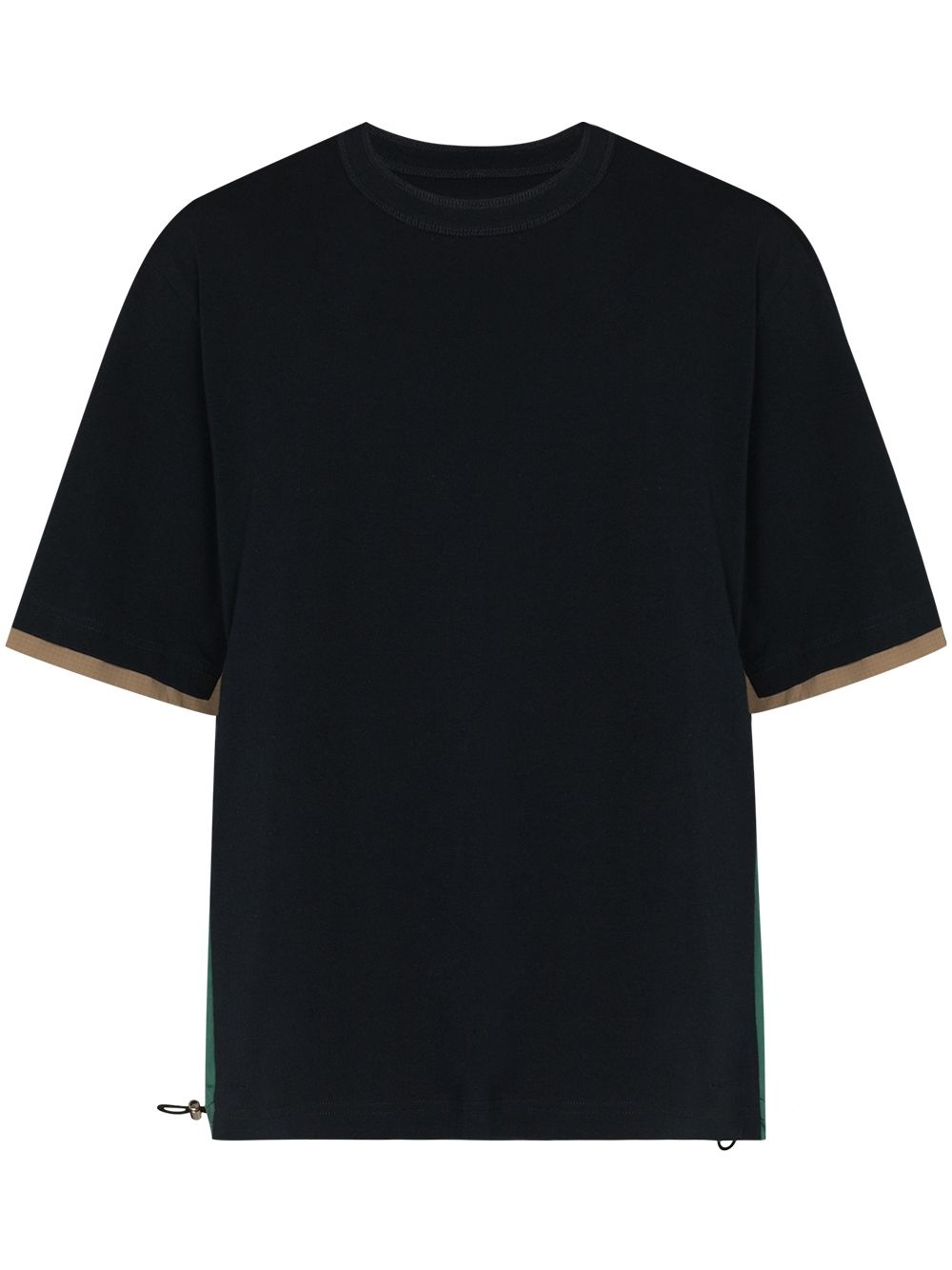 panelled cotton T-shirt - 1