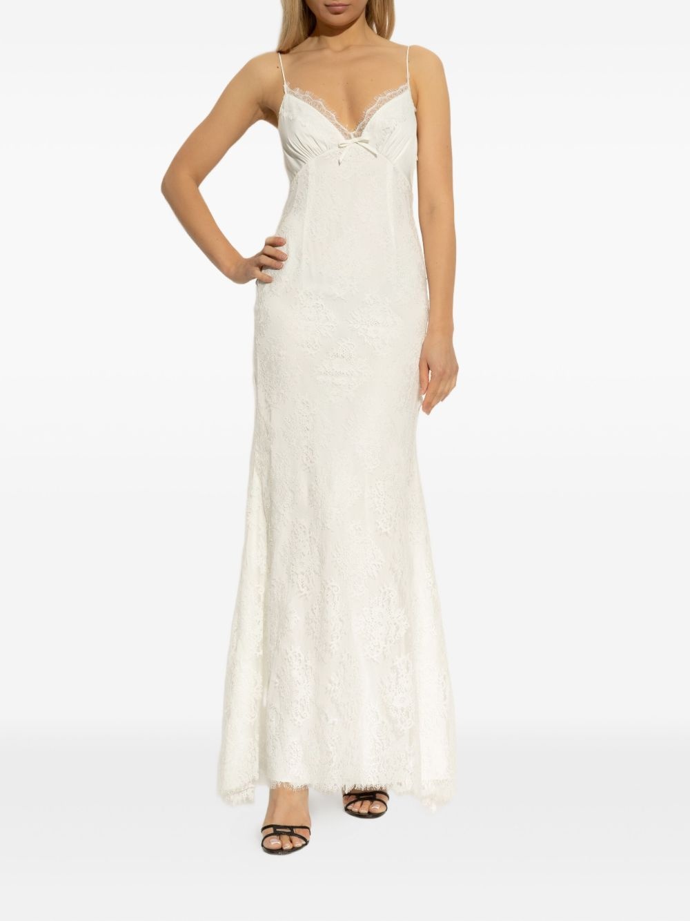 lace embroidered maxi dress - 3
