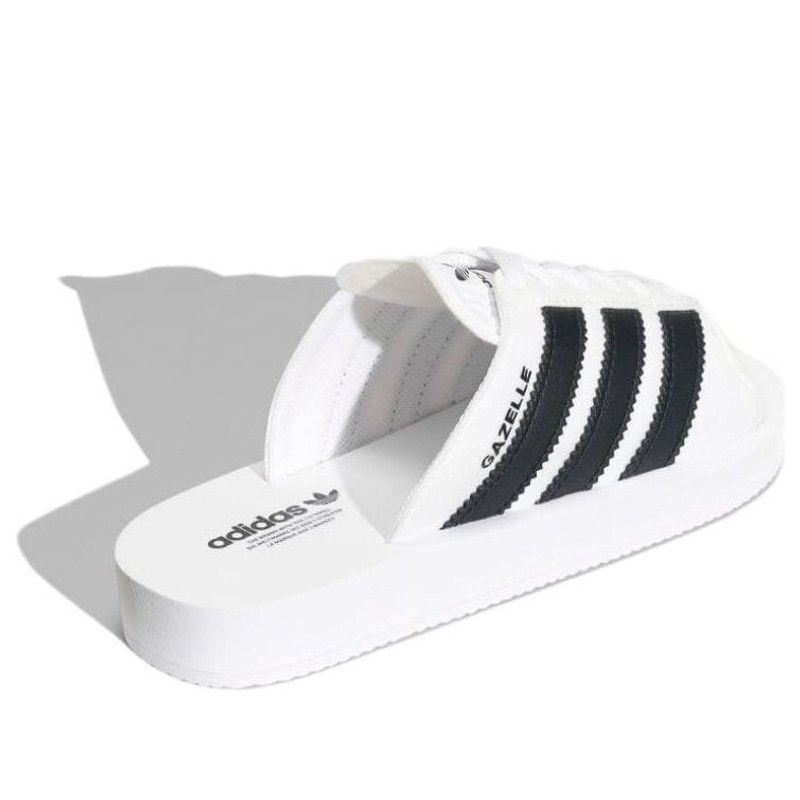 adidas (WMNS) adidas Gazelle Beach Slides 'White Black' JQ7420 outlook