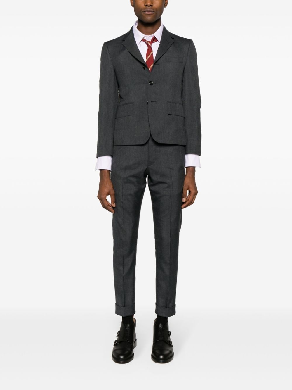 single-breasted wool blend blazer - 2