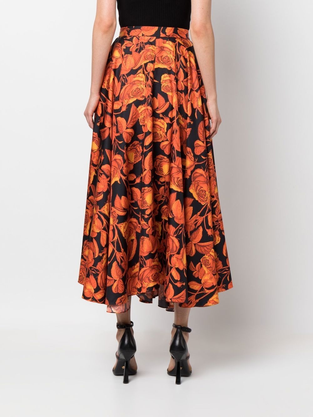 mix-print silk skirt - 4