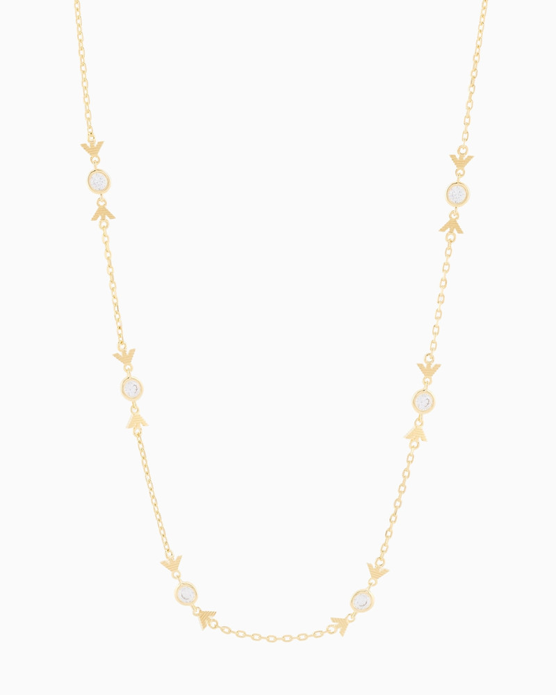 GOLD-TONE STERLING SILVER STATION NECKLACE 1