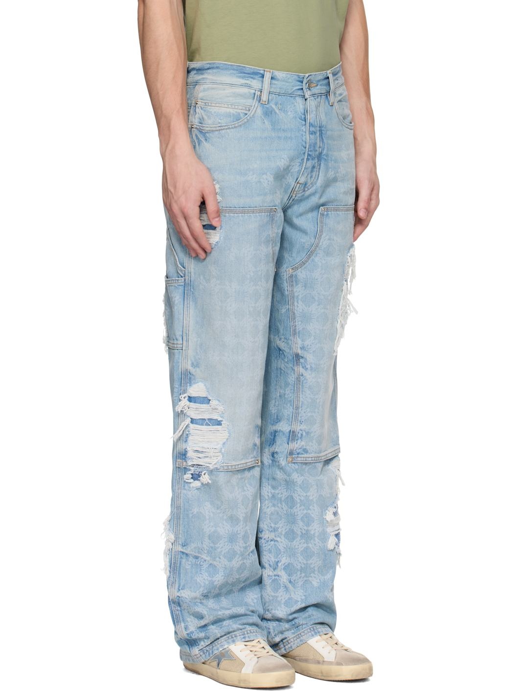 Blue Repair Carpenter Jeans - 2