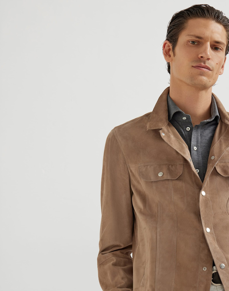 Silk and cotton lightweight jersey long sleeve polo with shirt-style collar 4