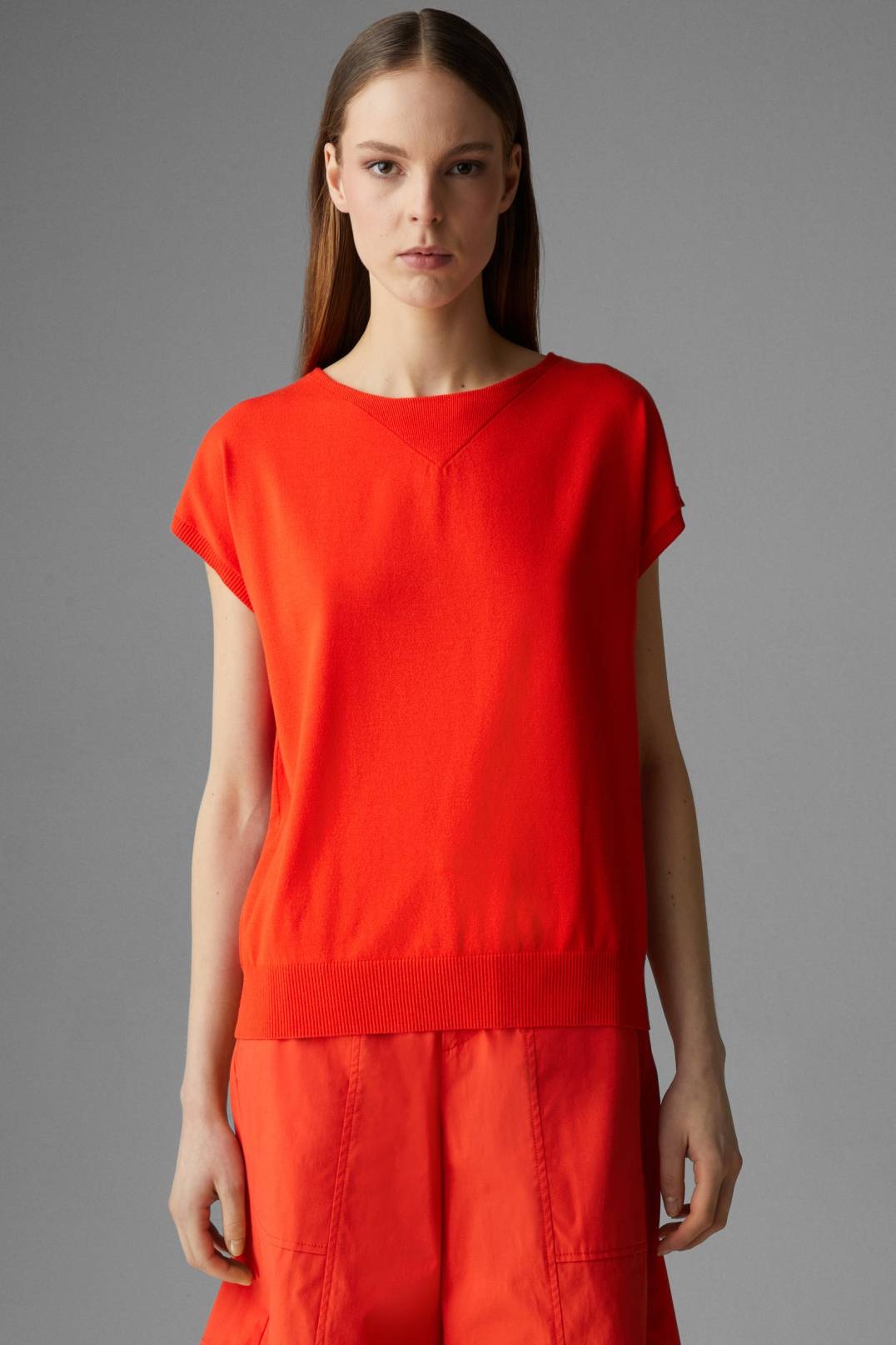 SEIJA KNITTED TOP IN WATERMELON RED - 2