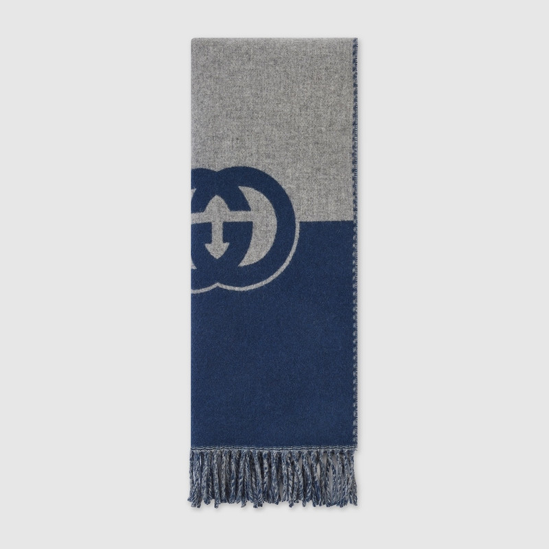 Wool cashmere scarf with Interlocking G 1