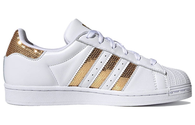 (WMNS) adidas Superstar 'White Gold Sequins' G55658 - 2