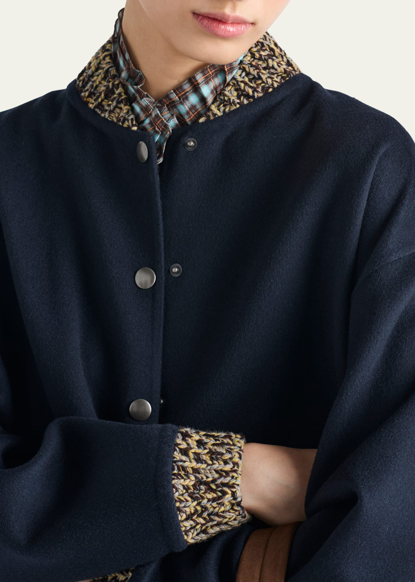 Double Cashmere and Wool Bomber Jacket - 4