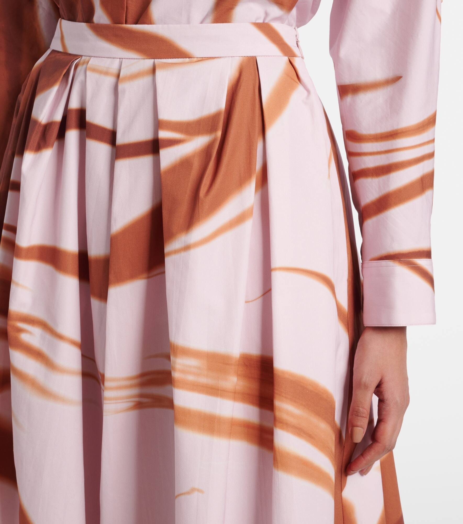 Printed gathered cotton midi skirt - 4