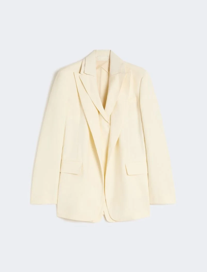 Viscose-blend double-collar blazer - light yellow - 1