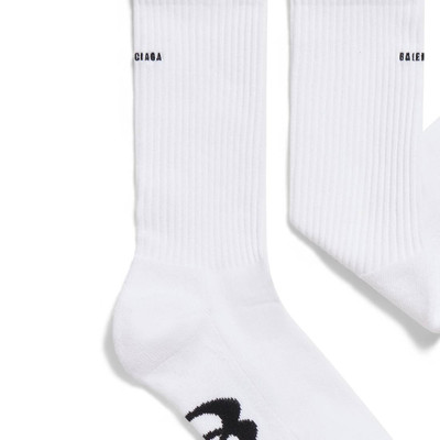 BALENCIAGA Men's Unity Sports Icon Socks in White/black outlook