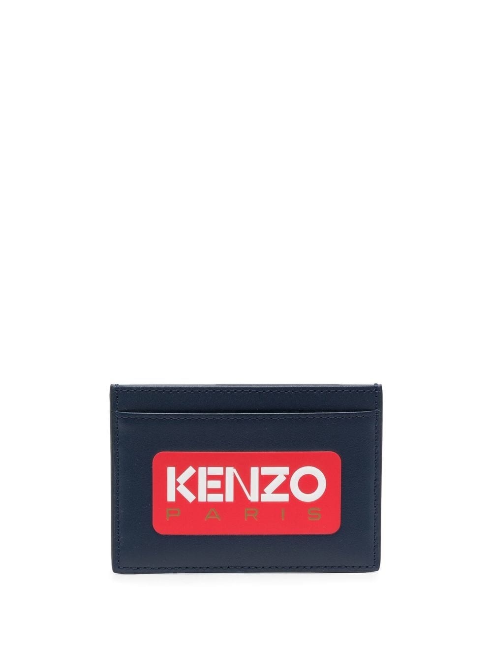 logo-print leather cardholder - 1