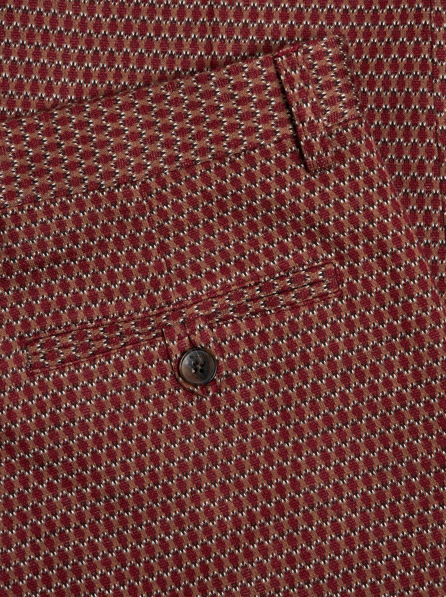 WOOL AND COTTON JACQUARD TROUSERS - 7