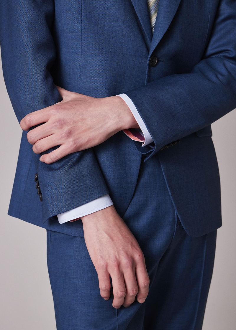 Tailored-Fit Sharkskin Wool Suit 10