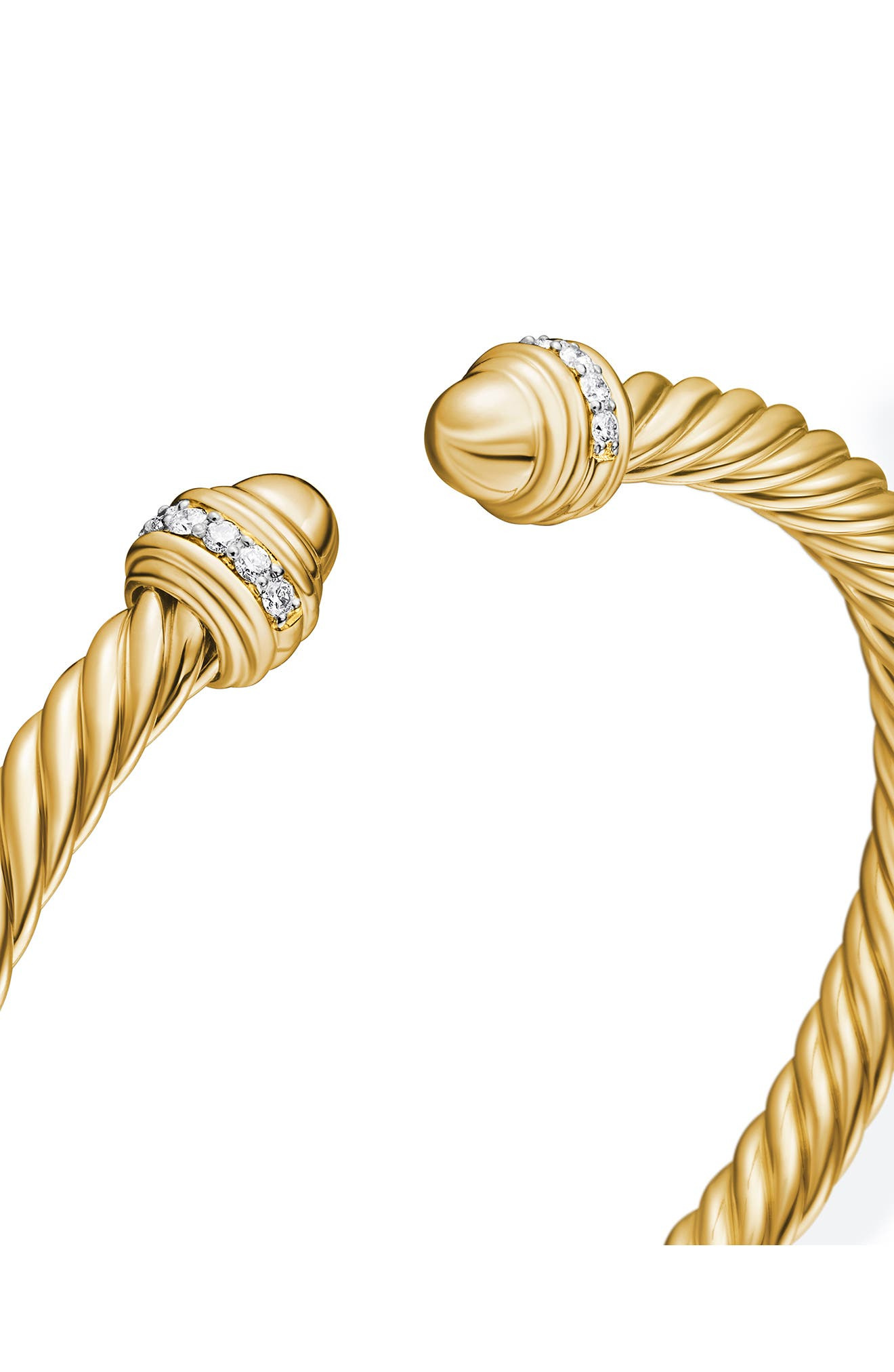 David Yurman Cable Classics Bracelet with Semiprecious Stones & Diamonds, 5mm in Yellow Gold/Diamond - 7