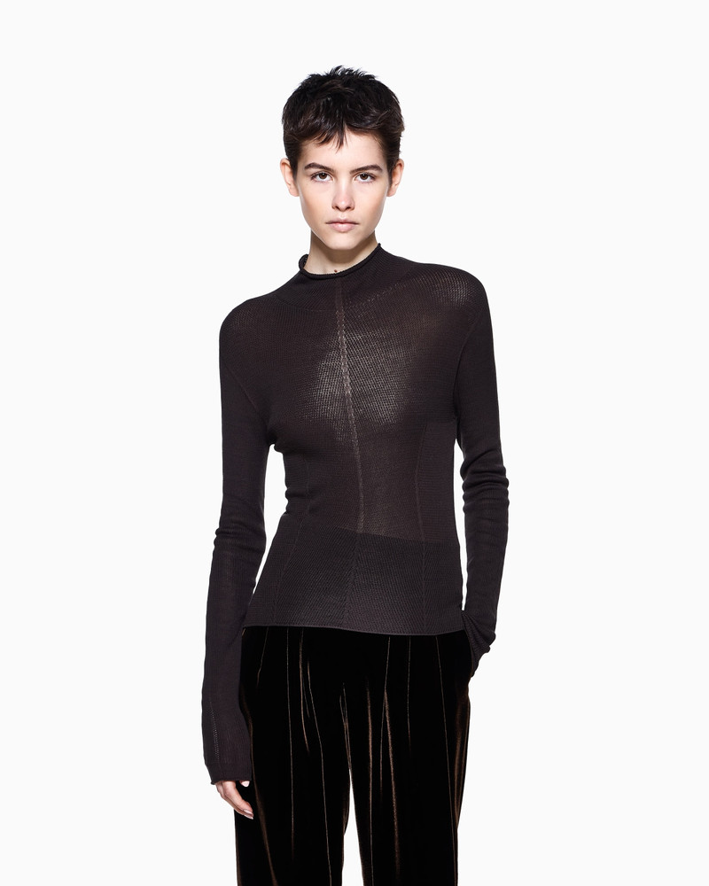 GIORGIO ARMANI MOCK-NECK SILK JUMPER outlook
