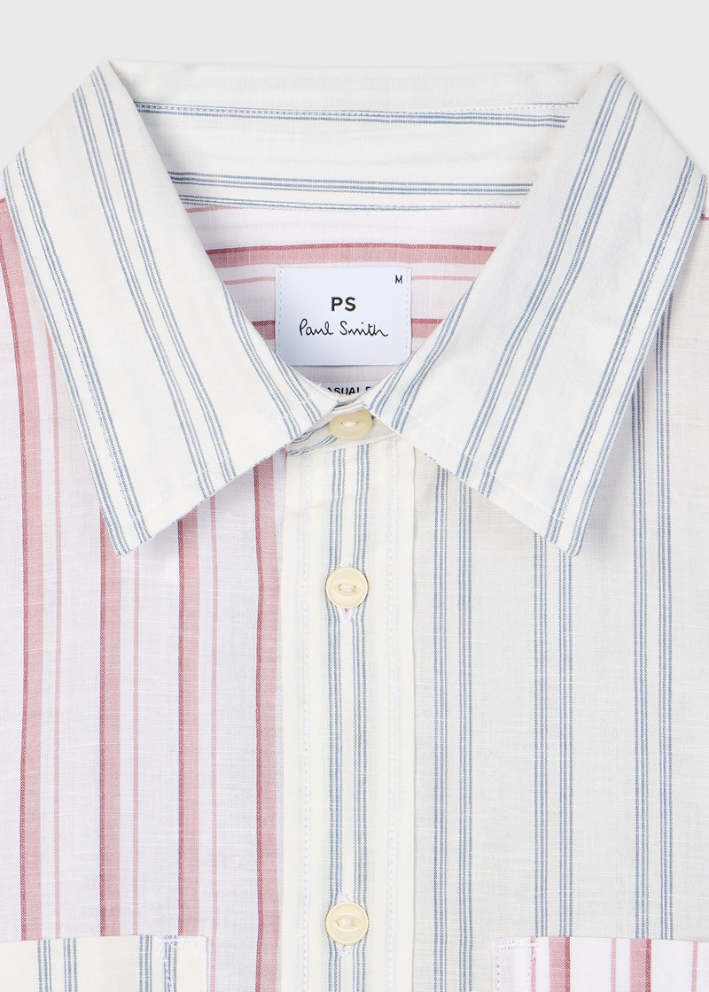 Paul Smith Mix Up Stripe Cotton-Linen Shirt outlook