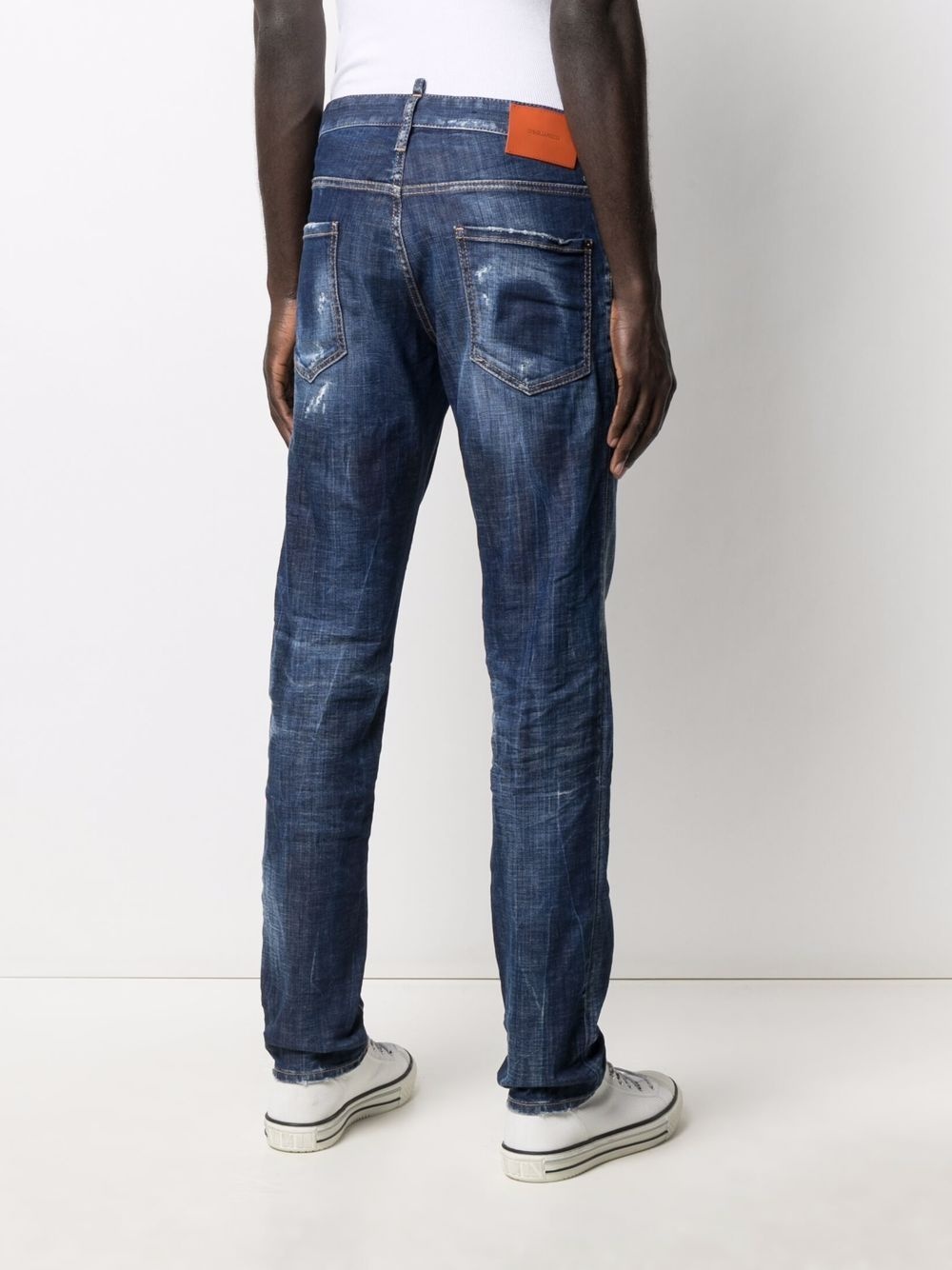 ripped-detail straight-leg jeans - 4