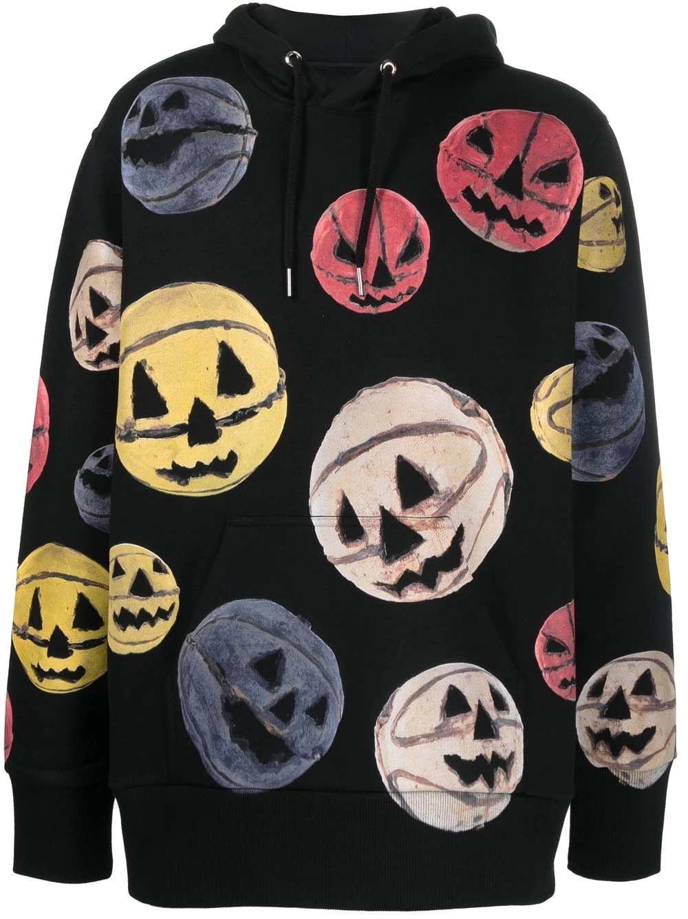 pumpkin-print cotton hoodie - 1