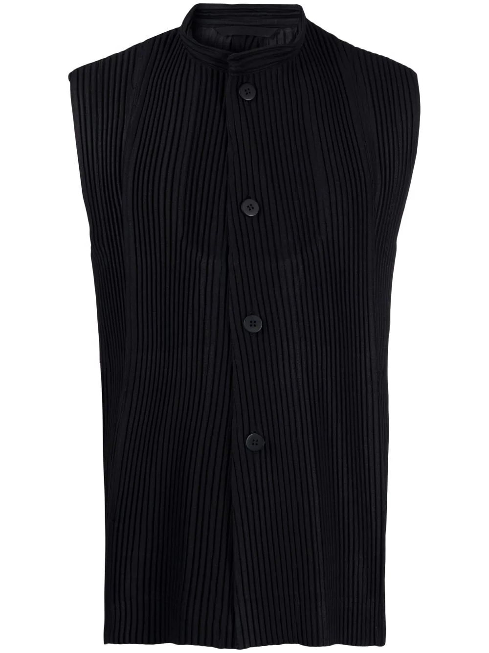 pleated high-neck gilet - 1