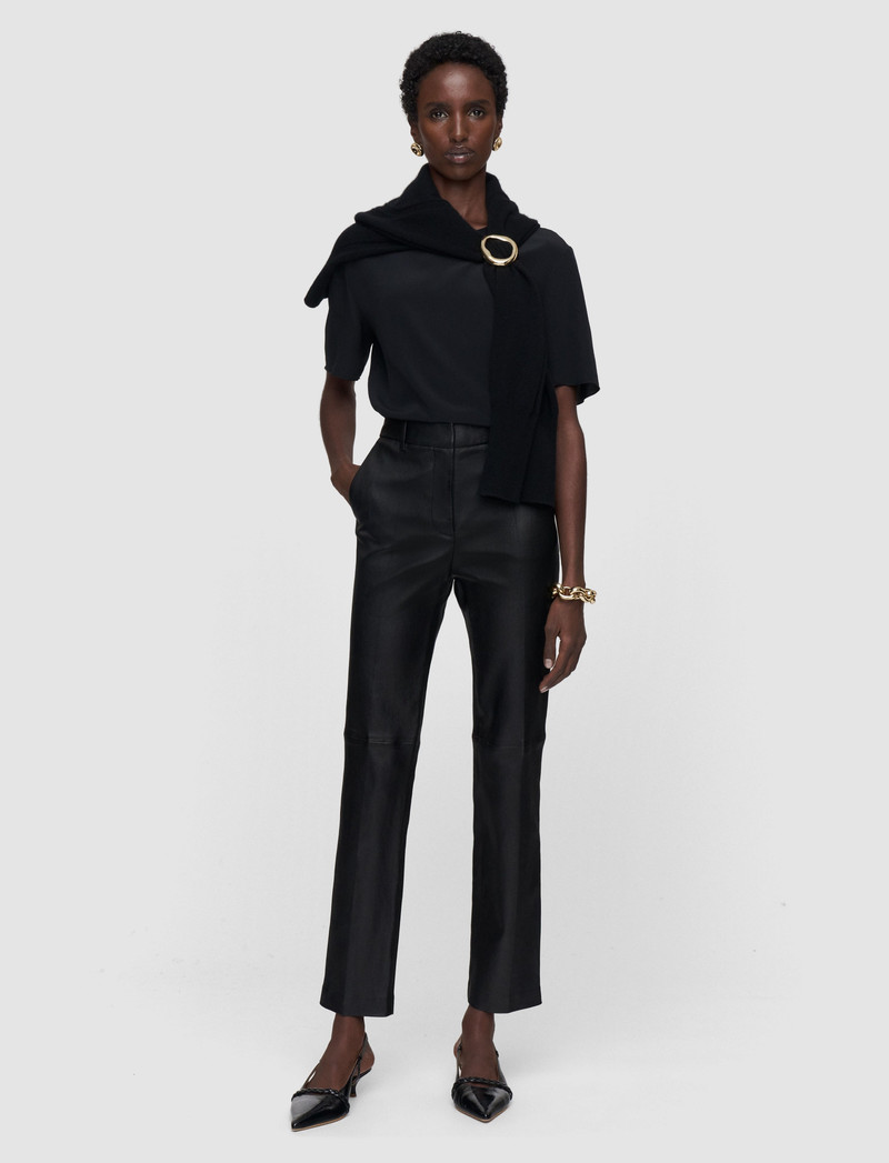 JOSEPH Coleman Long Leather Stretch Trousers outlook