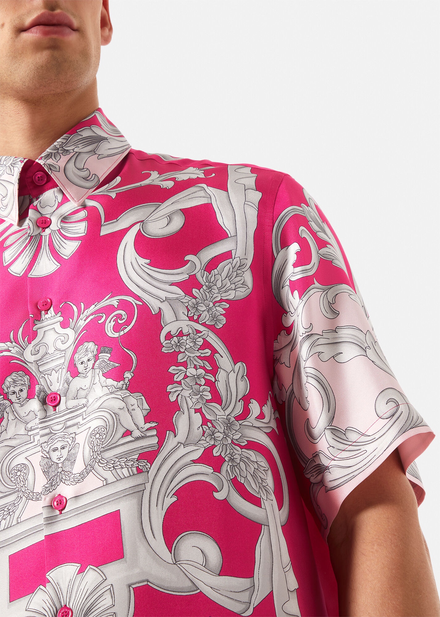 Silver Baroque Silk Shirt - 5