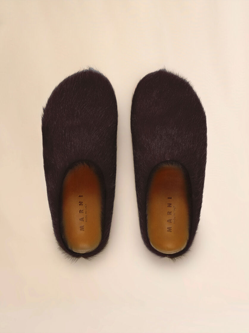 BROWN LONG HAIRCALFSKIN FUSSBETT SABOT - 4