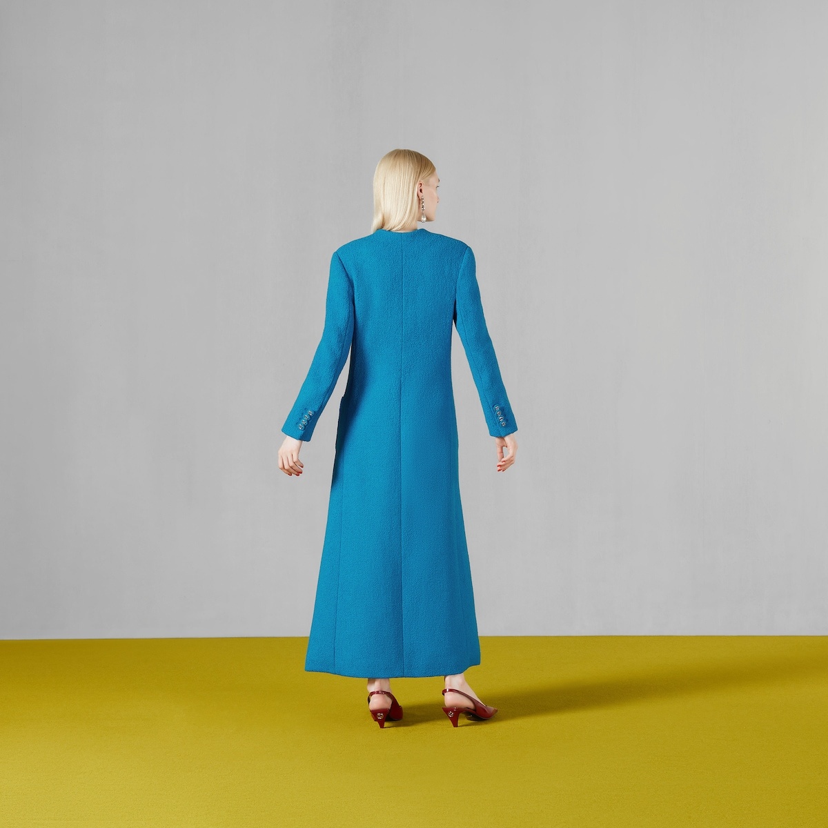 Bouclé wool coat with embroidery - 7